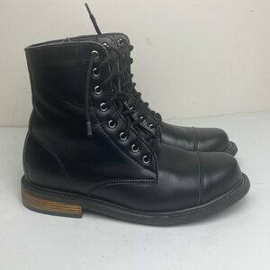 Nicora Sustainable Vegan lace up boots black wood heel American Made sz 6.5